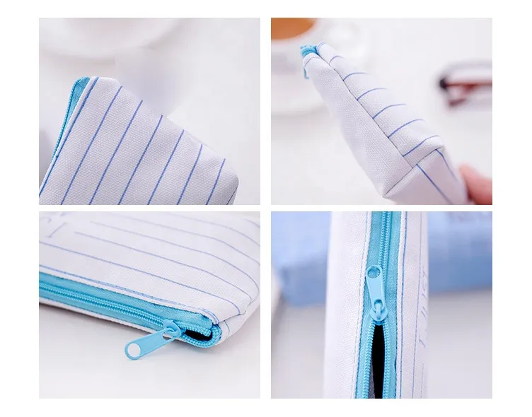 Wholesale School Student Stationery Storage Bag Cute Zipper Pencil Pouch Canvas