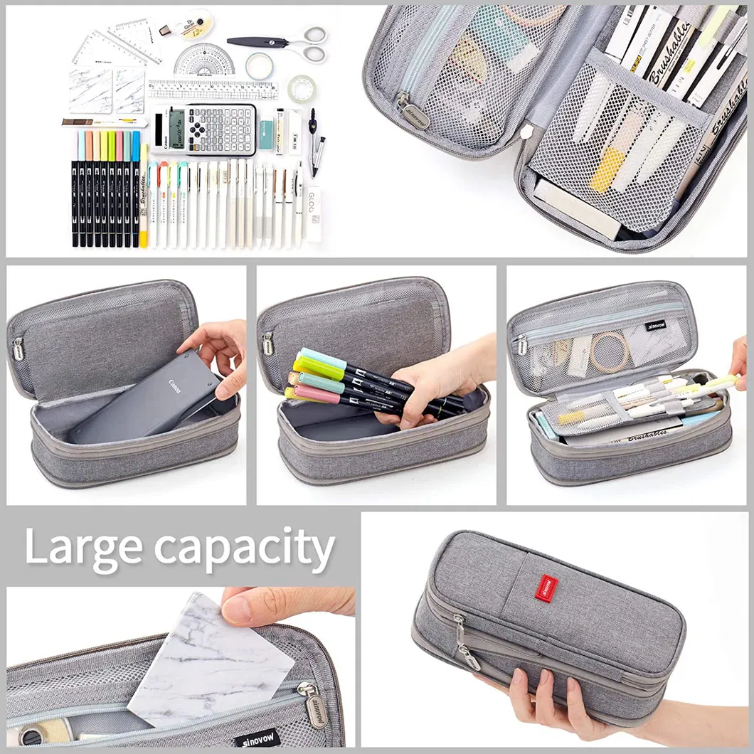 Zipper Stationery Organizer Bag Pencil Case Pen Pouch Bag for School Student