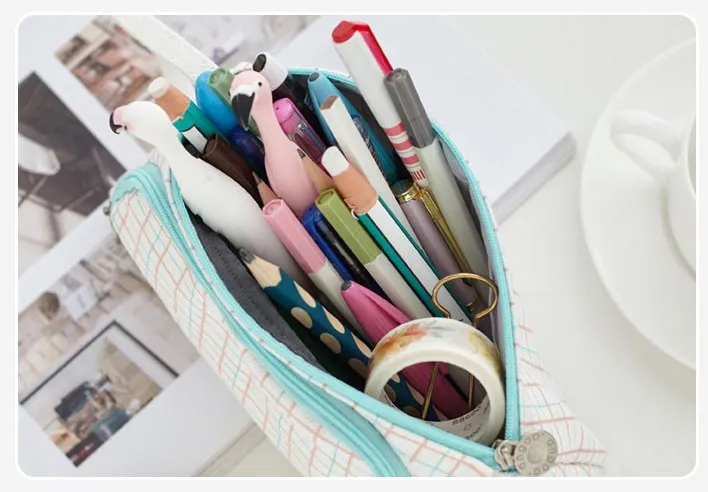 Wholesales Custom Big Capacity Large Storage Canvas Pencil Pen Case Pouch Stationery Bag for Office School Teen Girl Boy