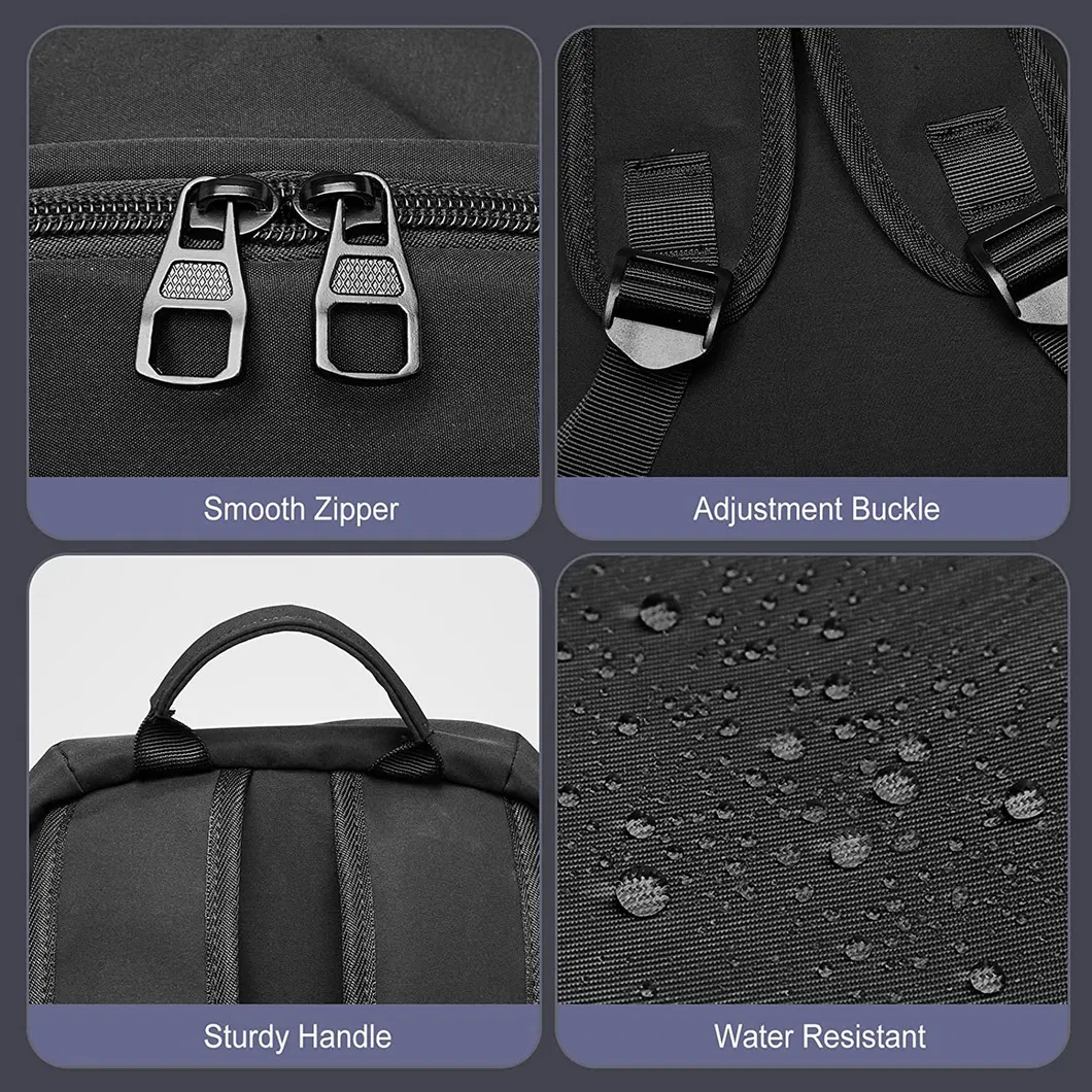 Popular High Quality Business Waterproof Large Capacity Black Simple Laptop Student Backpack
