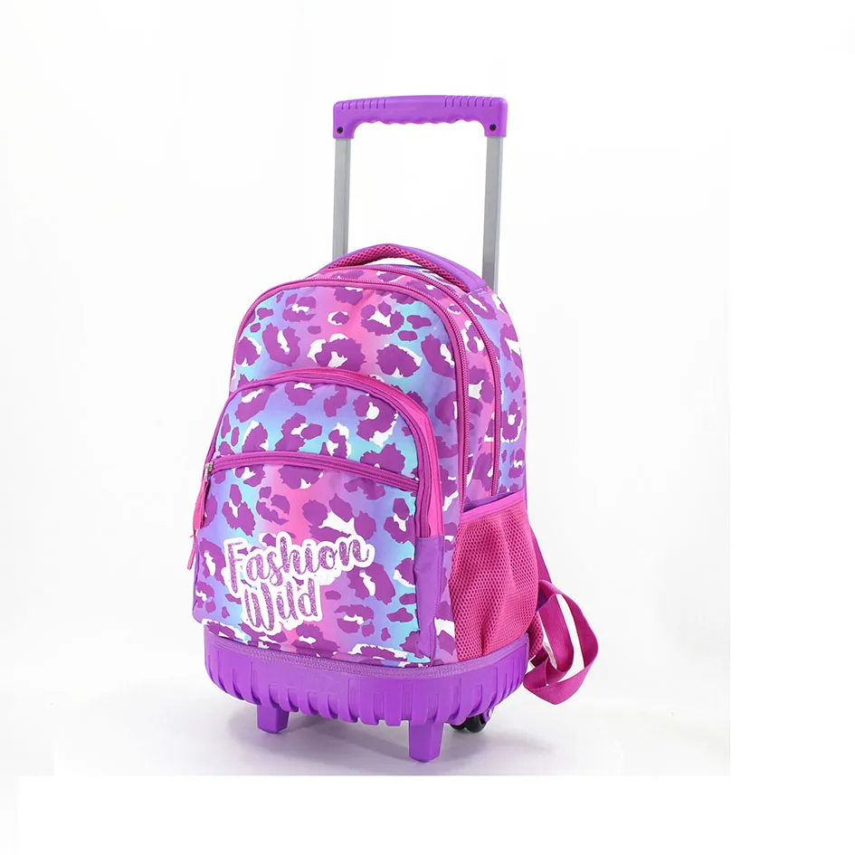 New Design Fashion Print Trolley Backpack Smooth Stretch Student Trolley Bag Can Be Customized Logo