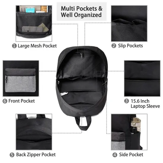 Wholesales New Design Schoolbag Leisure Waterproof Mochilas Bookbag Back Pack Book Bag School Backpack for Teenaner