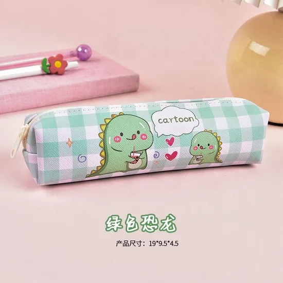 Cartoon Cute School Stationery Bag Kawaii Leather Pencil Pouch for Kids