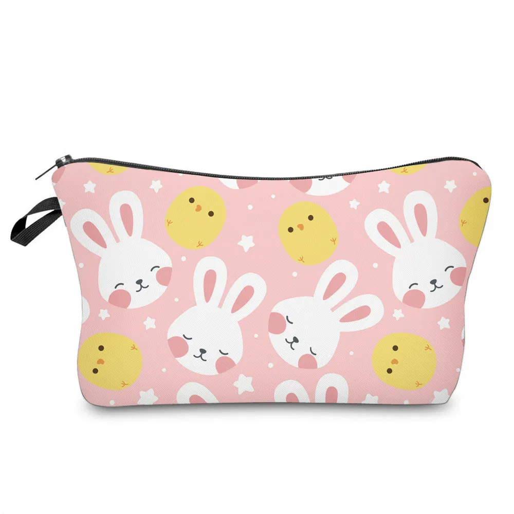 Cartoon Cute Bunny School Pencil Bag Zipper Makeup Cosmetic Pouch Waterproof