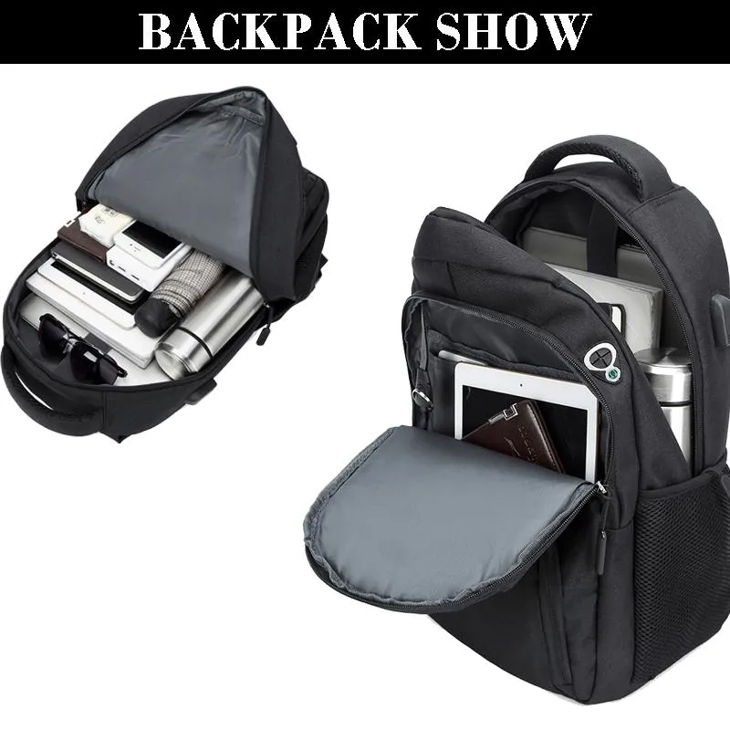 Custom Logo Multifunction Anti-Theft USB Business Laptop Backpacks with Earjack
