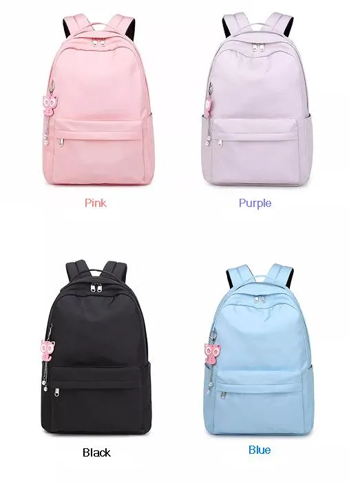 High Quality Middle School Student Book Backpack Bag for Girls Teenagers Pink Large Capacity School Bag