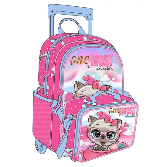 Wholesale Children Trolley Backpack School Bag Girl School Trolley Backpack Set