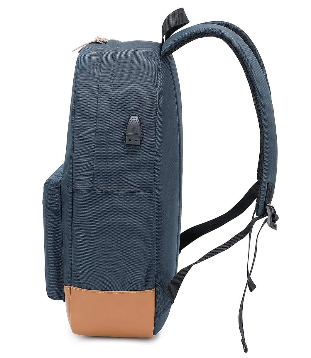 Leisure Classic Style Mochila Waterproof USB Charging Fashion School Backpack Bag for College Girls