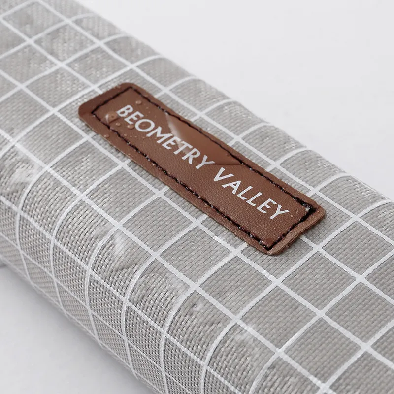 Creative Fashion School Student Stationery Zipper Canvas Grid Pencil Case
