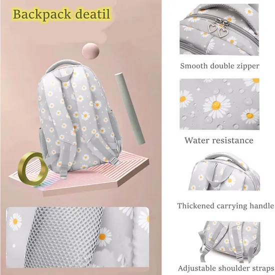 Daisy Prints Backpack Sets Kids Backpack for School Cute Girls Student Custom High Quality Travel Work School Backpack
