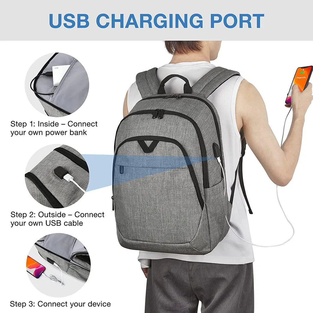 Custom Bookbags Anti Theft Waterproof Schoolbags USB Back Pack Business Travel Durable 15.6 Laptop Bag Backpack