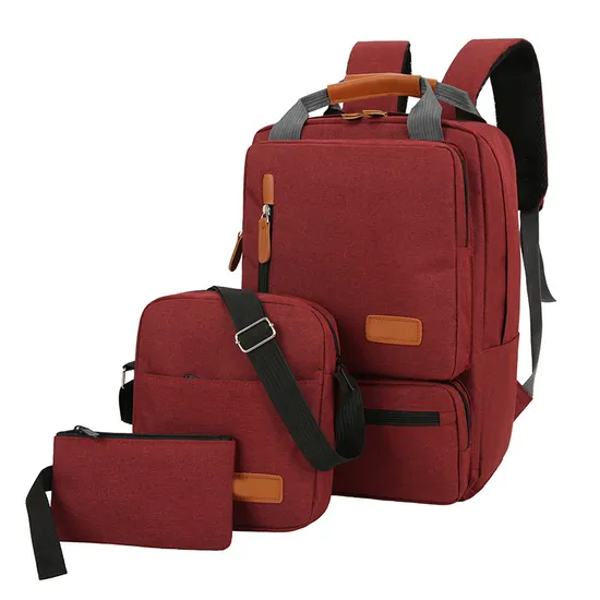 New 3-Piece Backpack with Large Capacity Minimalist Business Computer Bag Travel Bag