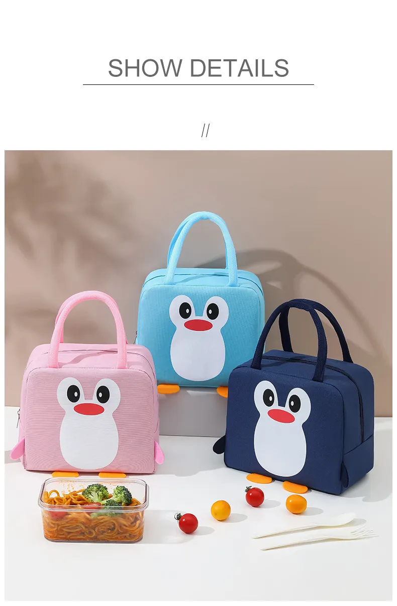 Fashionable Cute Cartoon School Kids Insulated Fitness Lunch Picnic Bag Custom Outdoor Reusable Breastmilk Lunch Cooler Bag Food