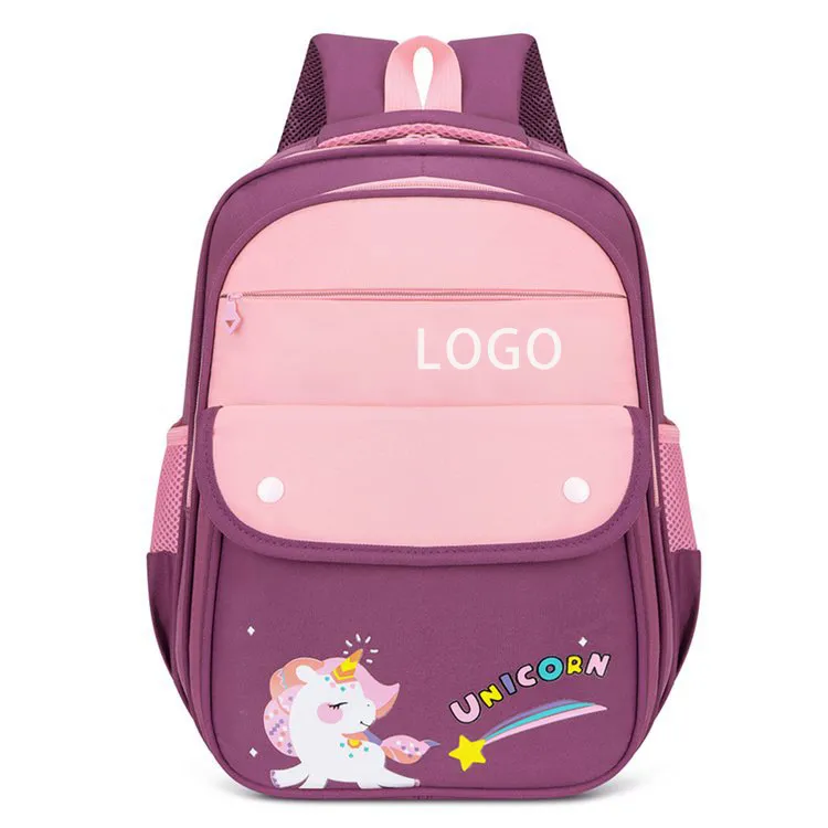 Child Pink Purple Printing Backpack Kindergarten Cute Unicorn Schoolbag Kids School Bag for Girls