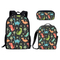 3PCS Children Match School Bags Dinosaur Cartoon Printing School Bag and Lunch Bag Set