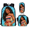 3PCS Black Art African American Girls Printing School Bags Set for Teenage Girls Bookbag Children Kids Schoolbags