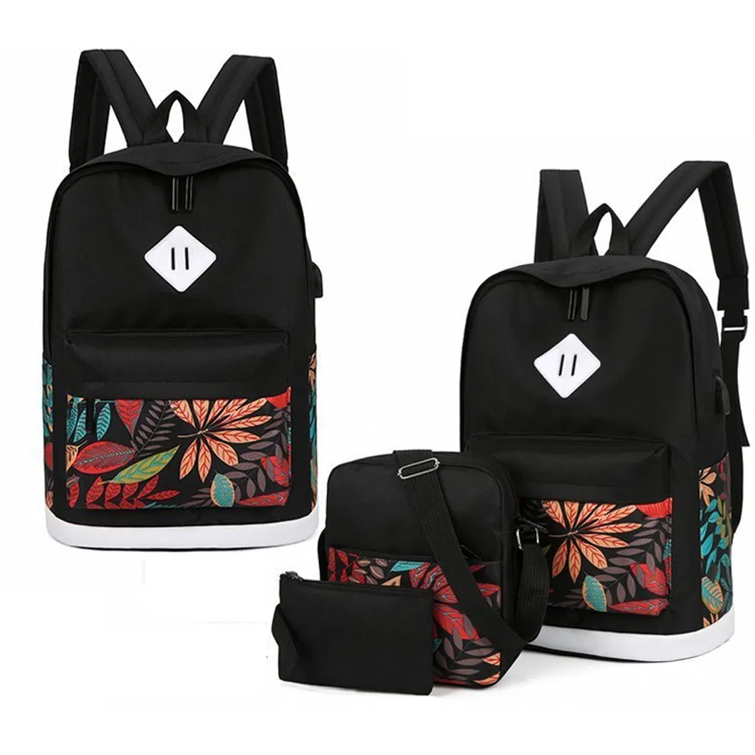 New Simple Large Capacity Backpack Business Leisure Computer Package Outdoor Travel Three-Piece Backpack