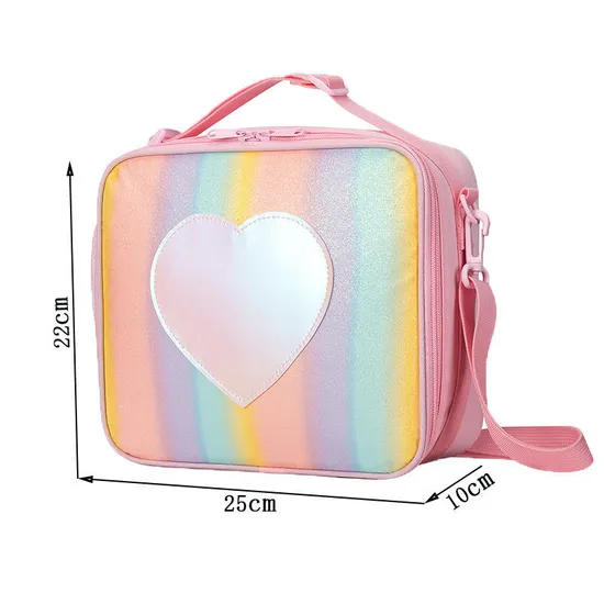 Holographic Cupcake Sweet Print Lunch Bag with Handle for Student