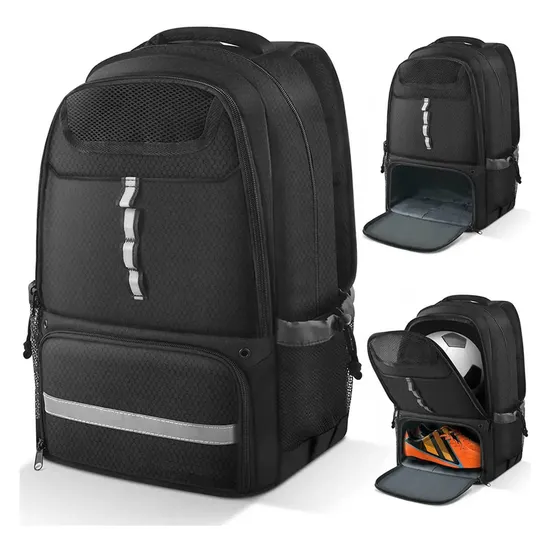 Wholesale Sport Gym Outdoor Custom Logo Waterproof Big Capacity Bag with Shoes Compartment Football Backpack