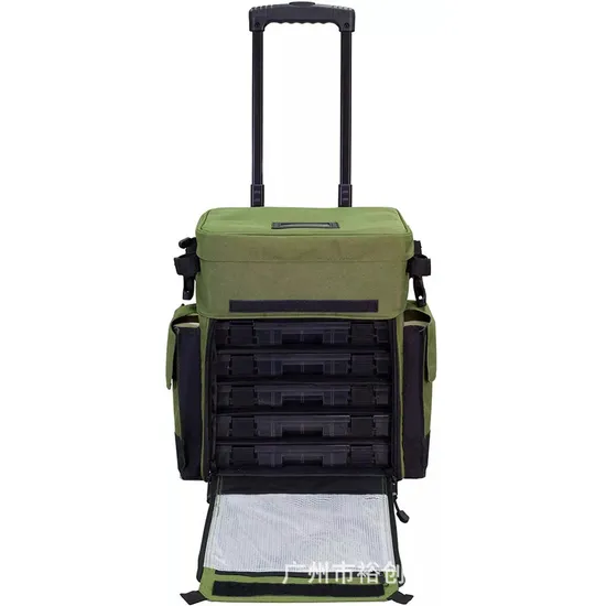 Customized Fishing Gear Pull Rod Support Bait Box Storage Tool Bag Multifunctional Sea Fishing Gear Trolley Bag