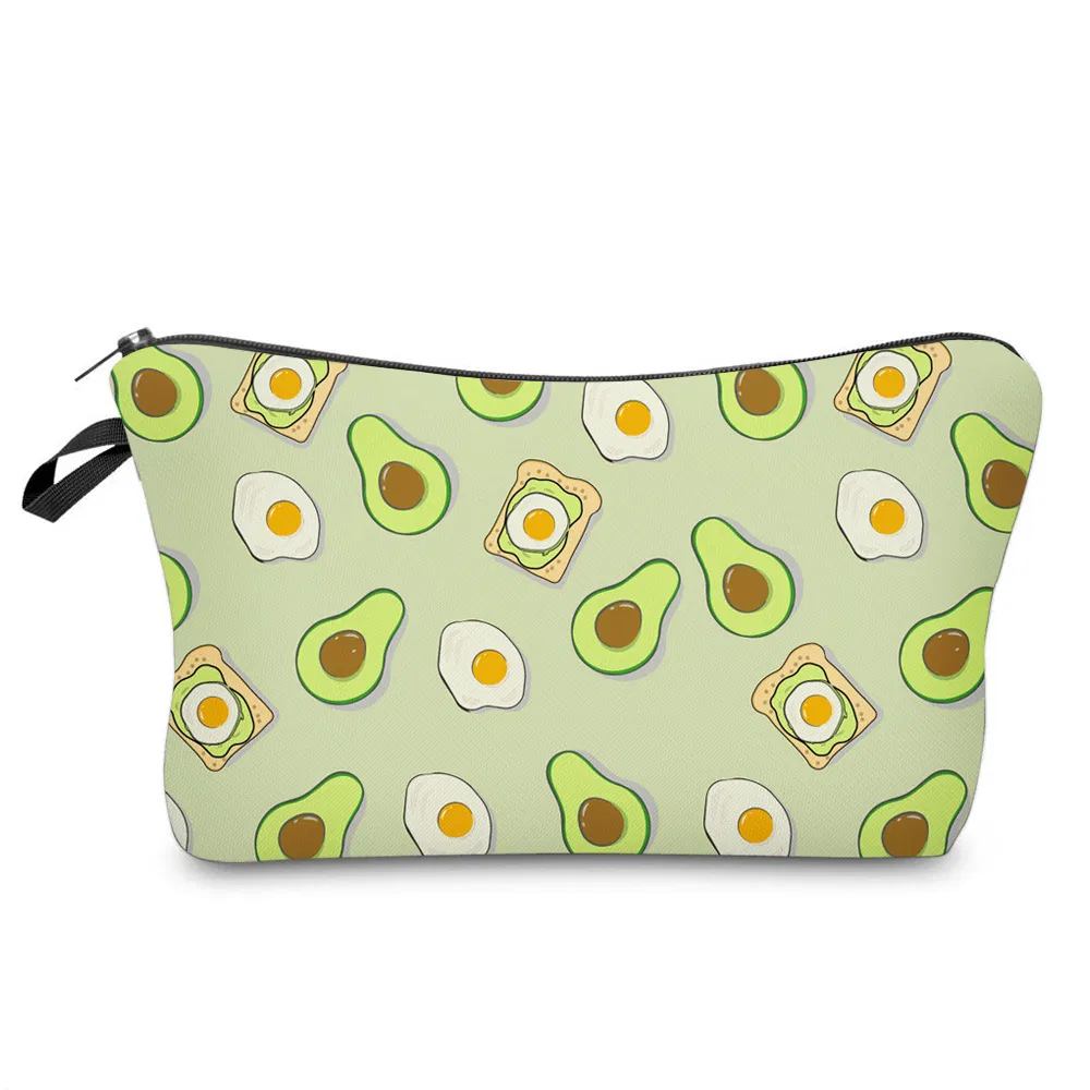 Large Capacity Cartoon Cute Avocado Pencil Pouch Make up Cosmetic Bag for Girls