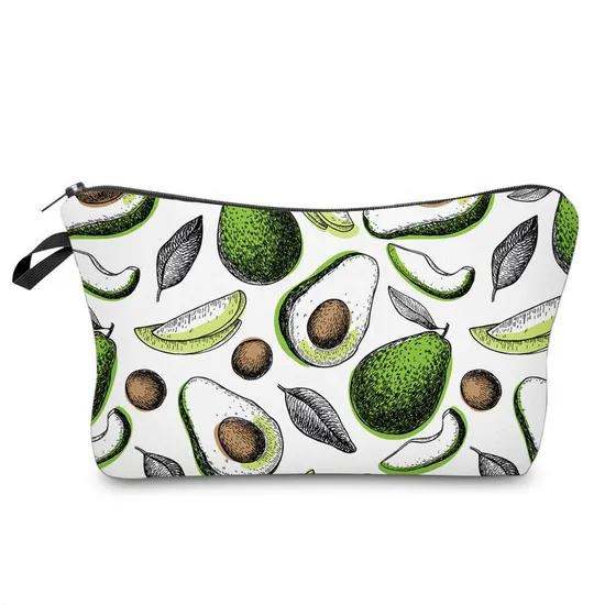 Large Capacity Cartoon Cute Avocado Pencil Pouch Make up Cosmetic Bag for Girls