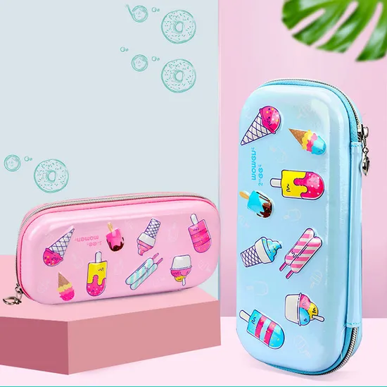 Large Capacity Hardtop 3D Ice Cream Pencil Box Pencil Bag