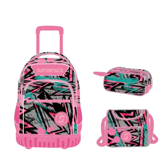 Kids Trolley Bags for School Backpack with Wheels Children School Rolling Backpack for Girls