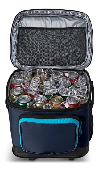Factory Directly Sell Portable Foldable Summer Camping Insulated BBQ Picnic Bag Collapsible Ice Trolley Rolling Cooler Bag with Wheels