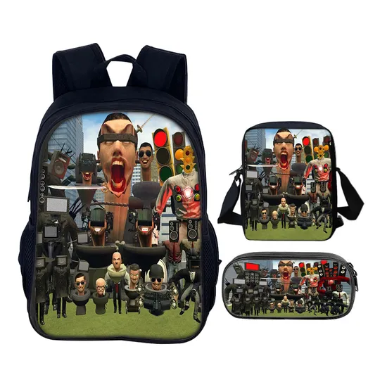 Factory Primary and Secondary School Student Bag Three Piece Toilet Game Backpack Set