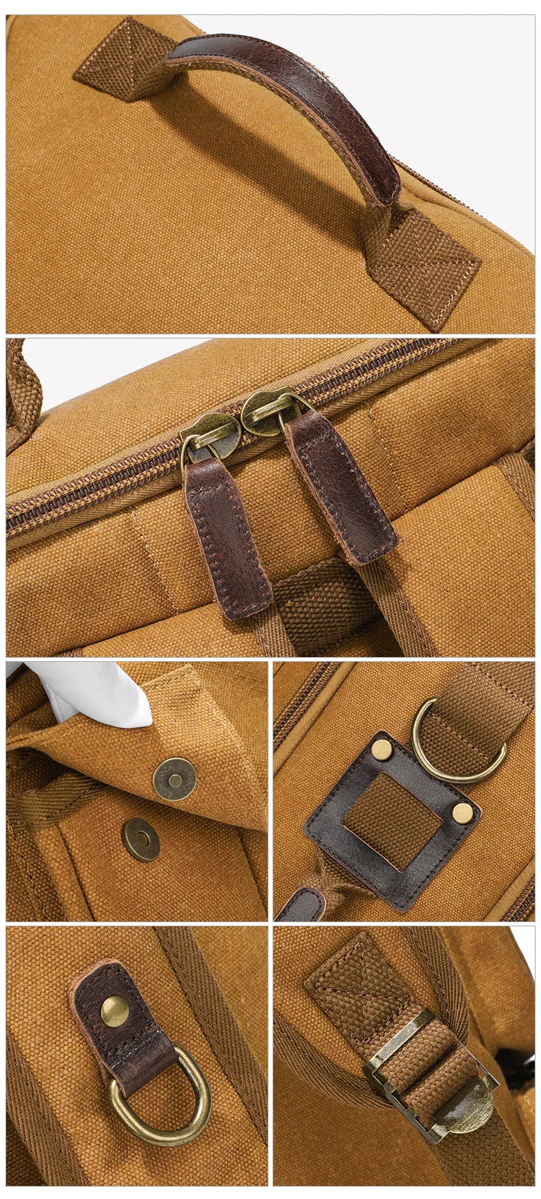 Canvas Retro Mens Outdoor Leisure Backpack Waterproof Large Capacity Travel Bag Computer Backpack