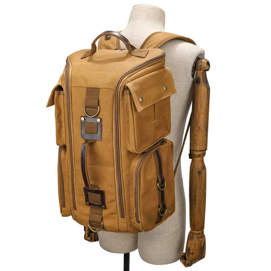 Canvas Retro Mens Outdoor Leisure Backpack Waterproof Large Capacity Travel Bag Computer Backpack