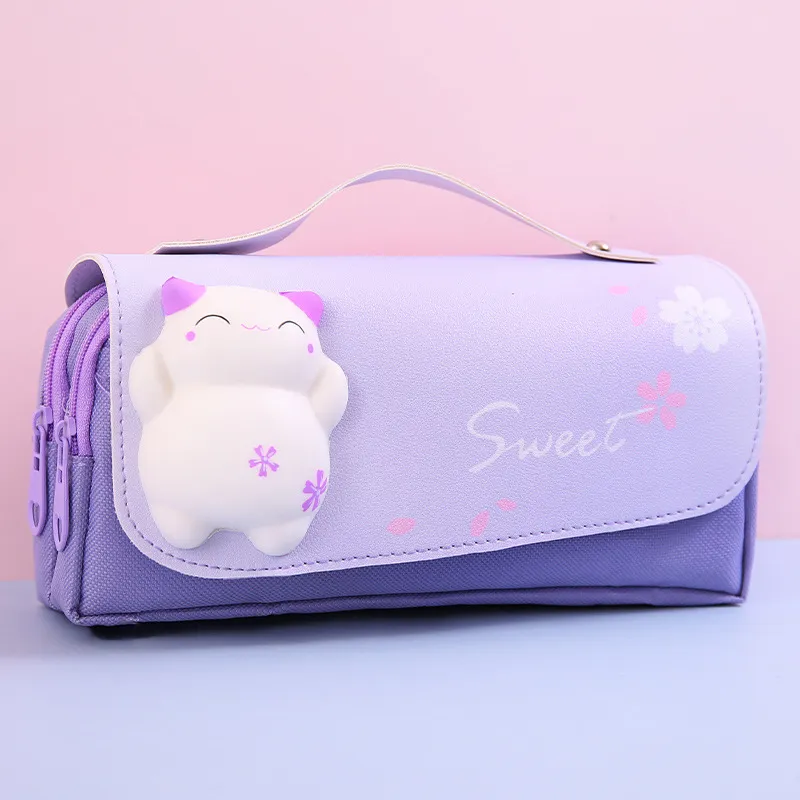 Large-Capacity Student Cute Decompression Stationery Bag Cartoon Creative Multi-Functional Stationery Box Pencil Bag