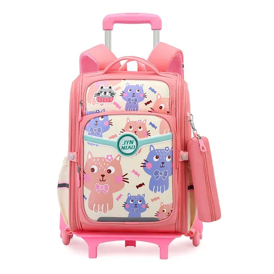 Elementary School Students Trolley Schoolbags Lightweight Towable and Detachable Two-Purpose Trolley Schoolbag