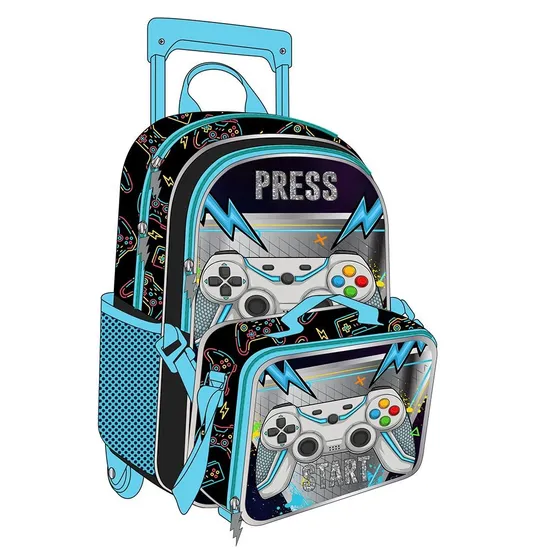 Student Two Wheel Rolling Schoolbag Mochilas Escolares Con Rueda Trolley School Backpack Bag for Kids