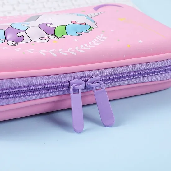 New Large Capacity Pen Bag Cute Cartoon Unicorn Pencil Case with Zipper