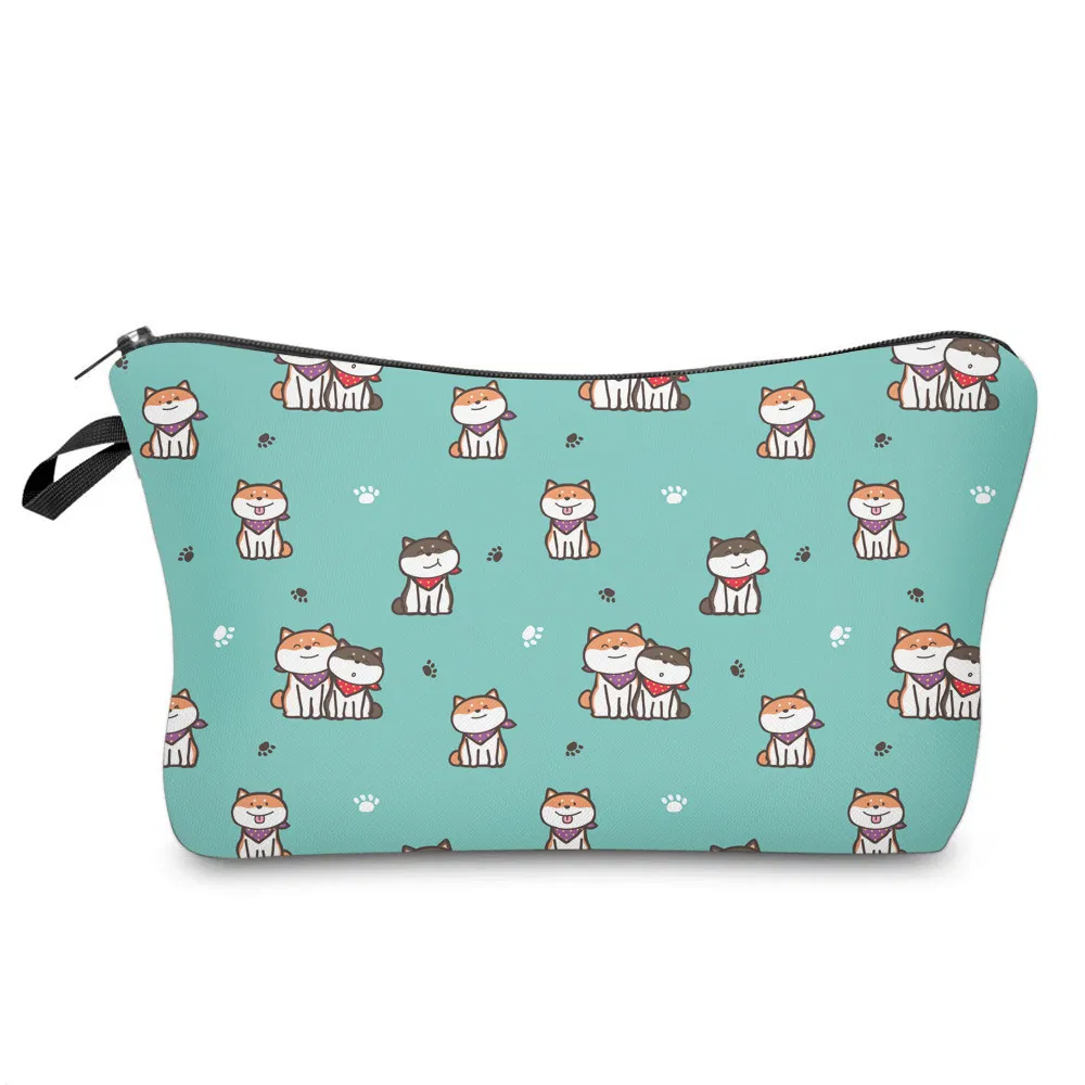 2023 New Customized Cartoon Cute Dog Pencil Pouch Lady Cosmetic Makeup Bag